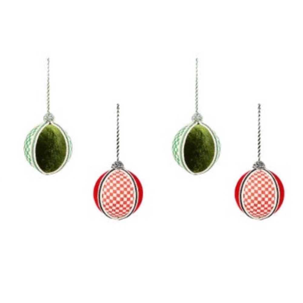 MacKenzie-Childs Patchwork Ornaments, Set of 6